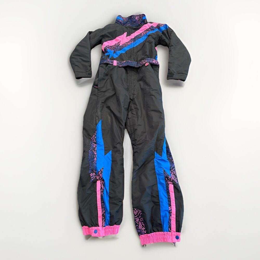 Tipsy Elves Black and Blue Jumpsuit with Pink Accents